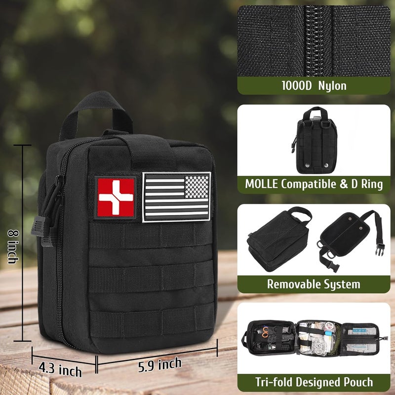 Abpir 170 PCS Survival Kits, Survival First Aid Kit with Essential Survival Gear Emergency Medical Supplies for Hiking Camping Backpacking Outdoor Adventure, Gifts for Him Dad Men Christmas - Image 2